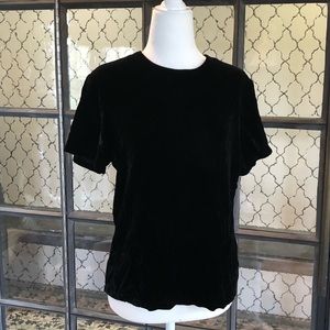 Ann Taylor black velvet button back top.